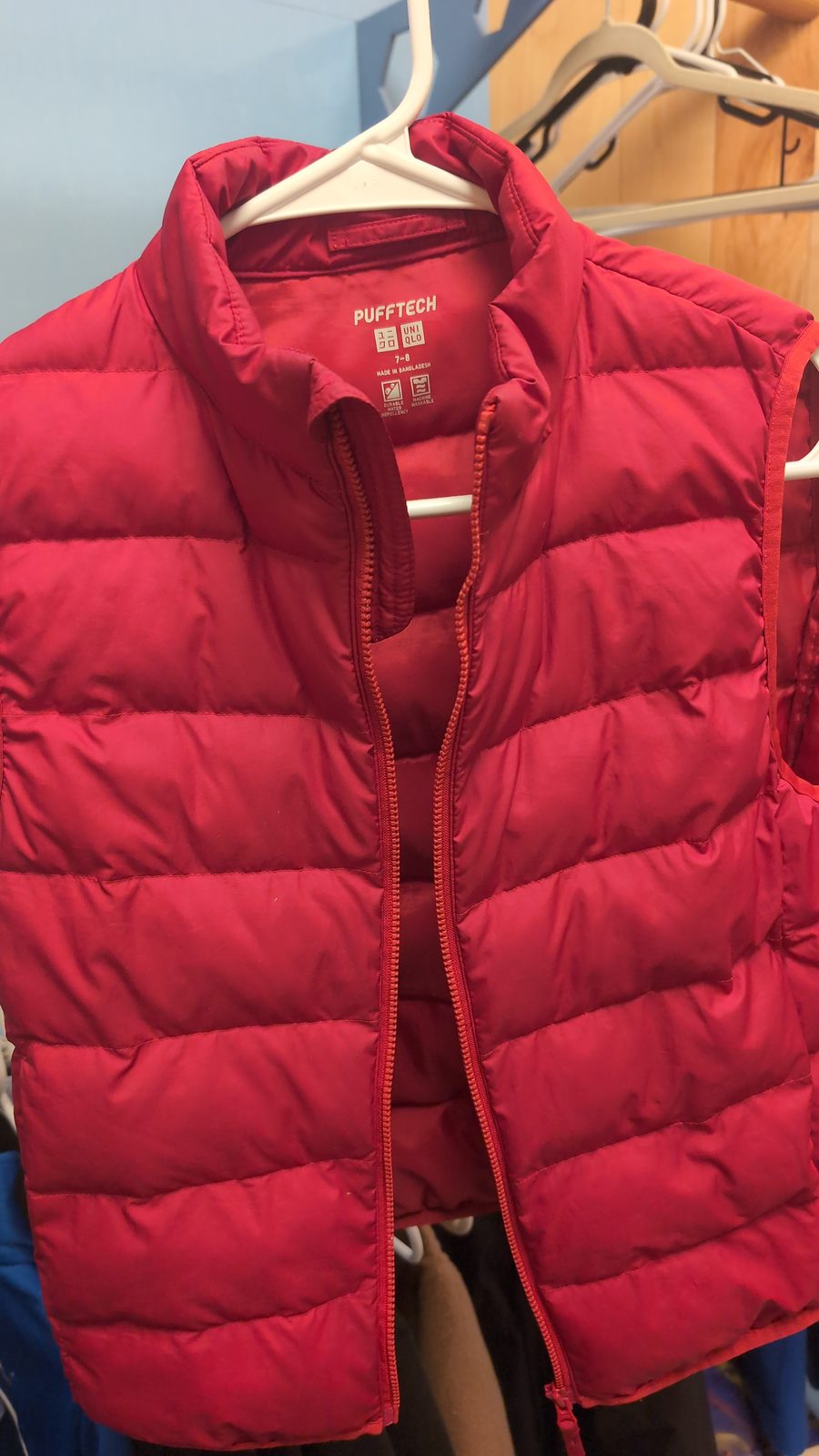 Red and maroon coat, large.