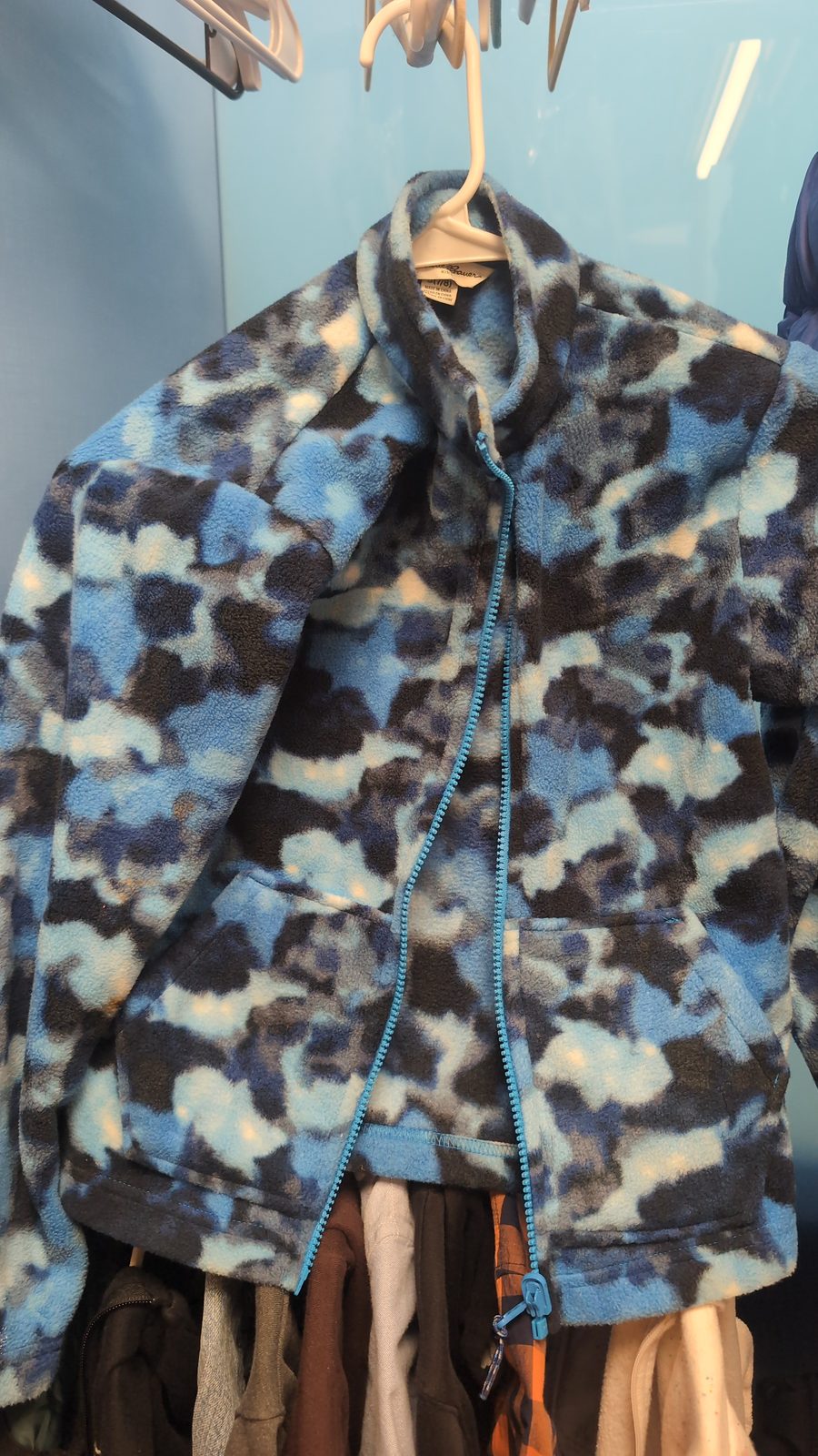 Gray, blue, and charcoal coat size 7/8 Eddie Bauer brand
