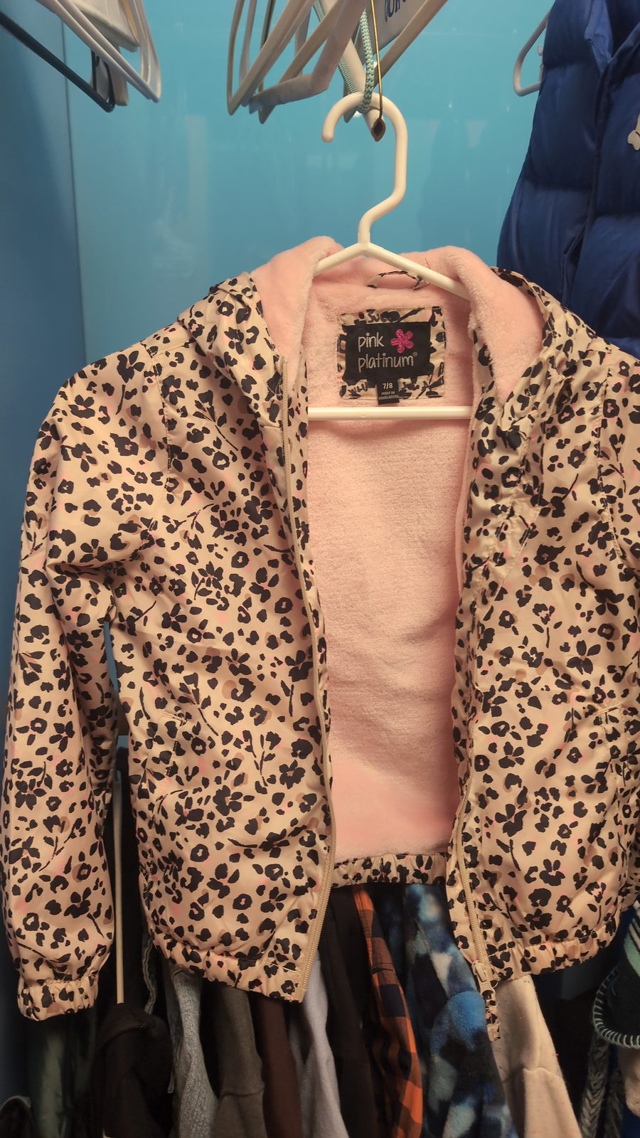 Brown, beige, and pink coat, 7/8